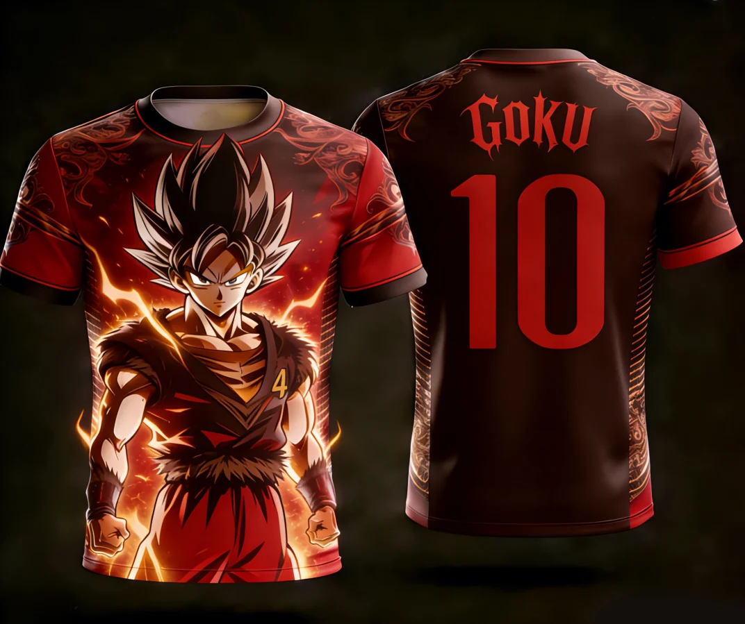 

2026 Dragon Ball Official 3D Printed Wukong 10 Training Suit for Parent-child Sports, Quick Drying Fashion Short Sleeved T-shirt