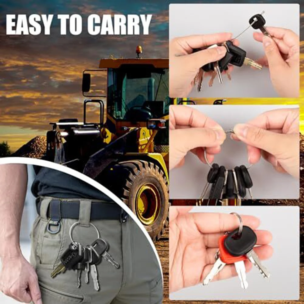 Excavator Ignition Starter Key Set 18 PCS with Essential Keys Rings and Chains for Agricultural Equipment and Construction Use