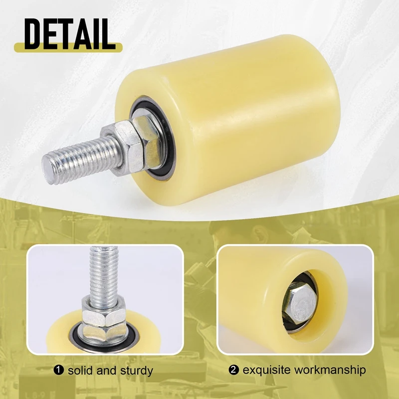 LICE-2PCS 50X70mm PP Aço Rolamento de Rolo Plano Roda Guia 6201 M12 Parafuso Para Porta Elétrica Porta Deslizante