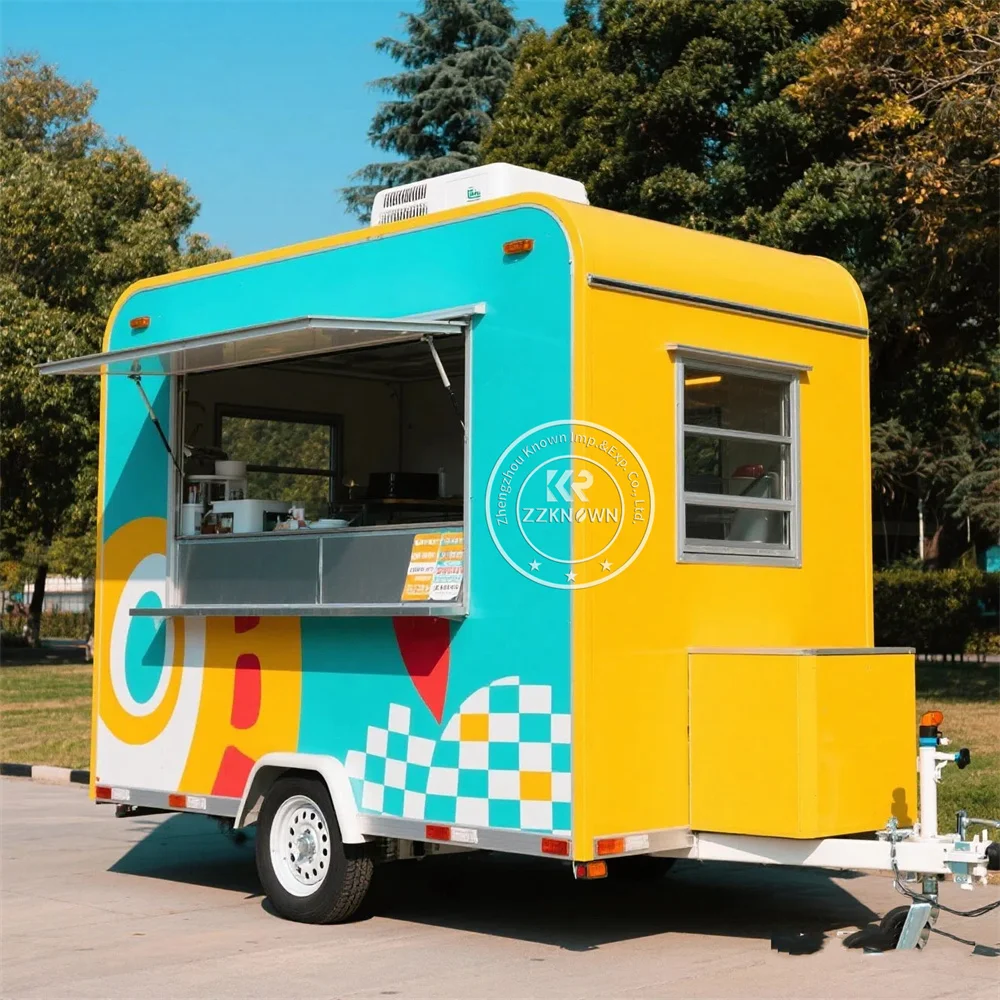 Outdoor Mobile Restaurant Catering Trailer Ice Cream Coffee Cart Commercial BBQ Trailer Coffee Bar Food Truck With Full Kitchen
