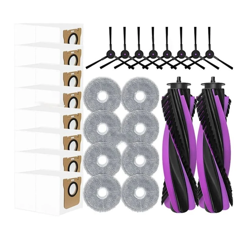 |A38F| For JONR P20 PRO Replacement Parts- Main Brush, Side Brush, Dust Bag, Mop Cloth- Comprehensive Maintenance Set