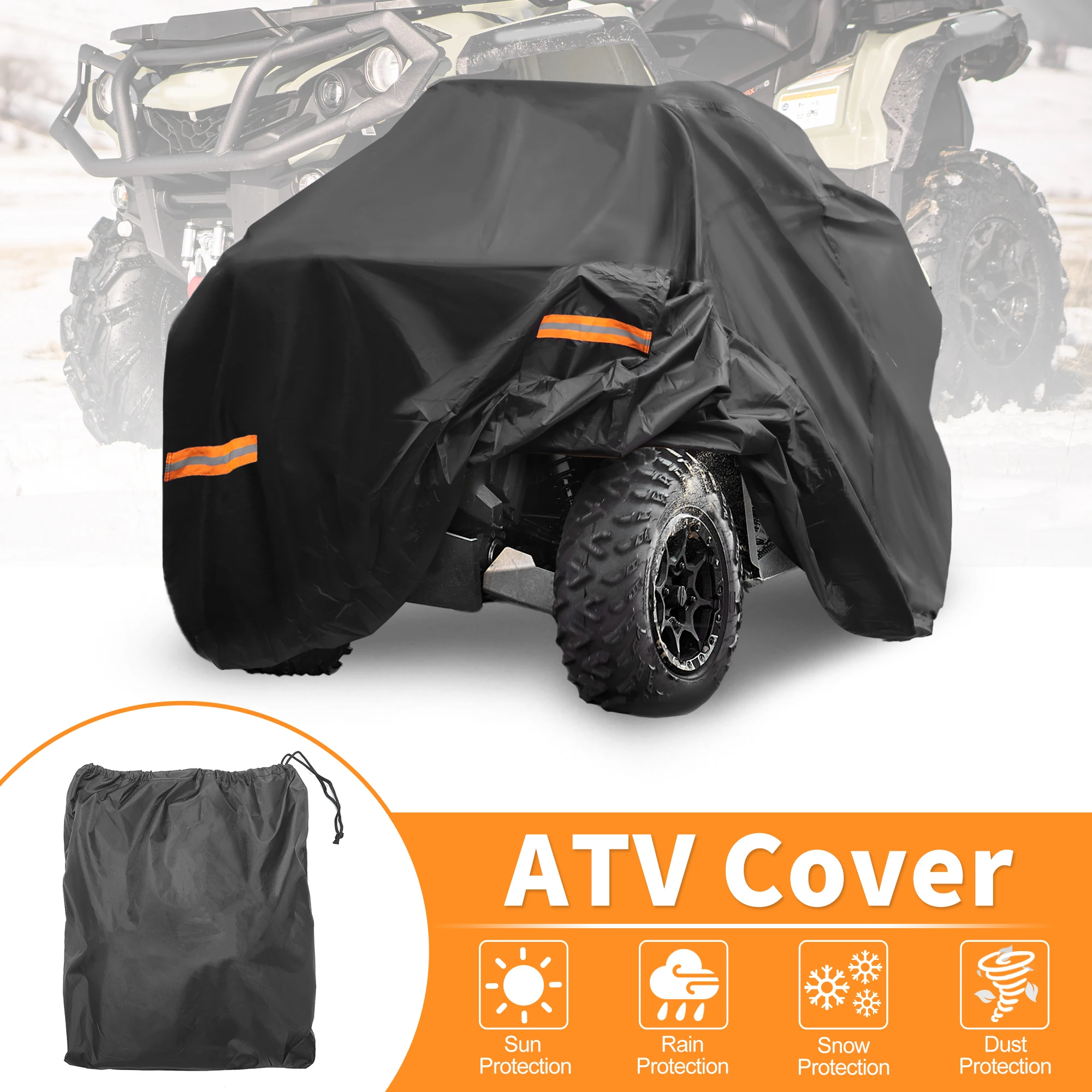 

UXCELL Waterproof ATV Cover 4 Wheelers Quad Cover for Can-Am Outlander 650 800R Black