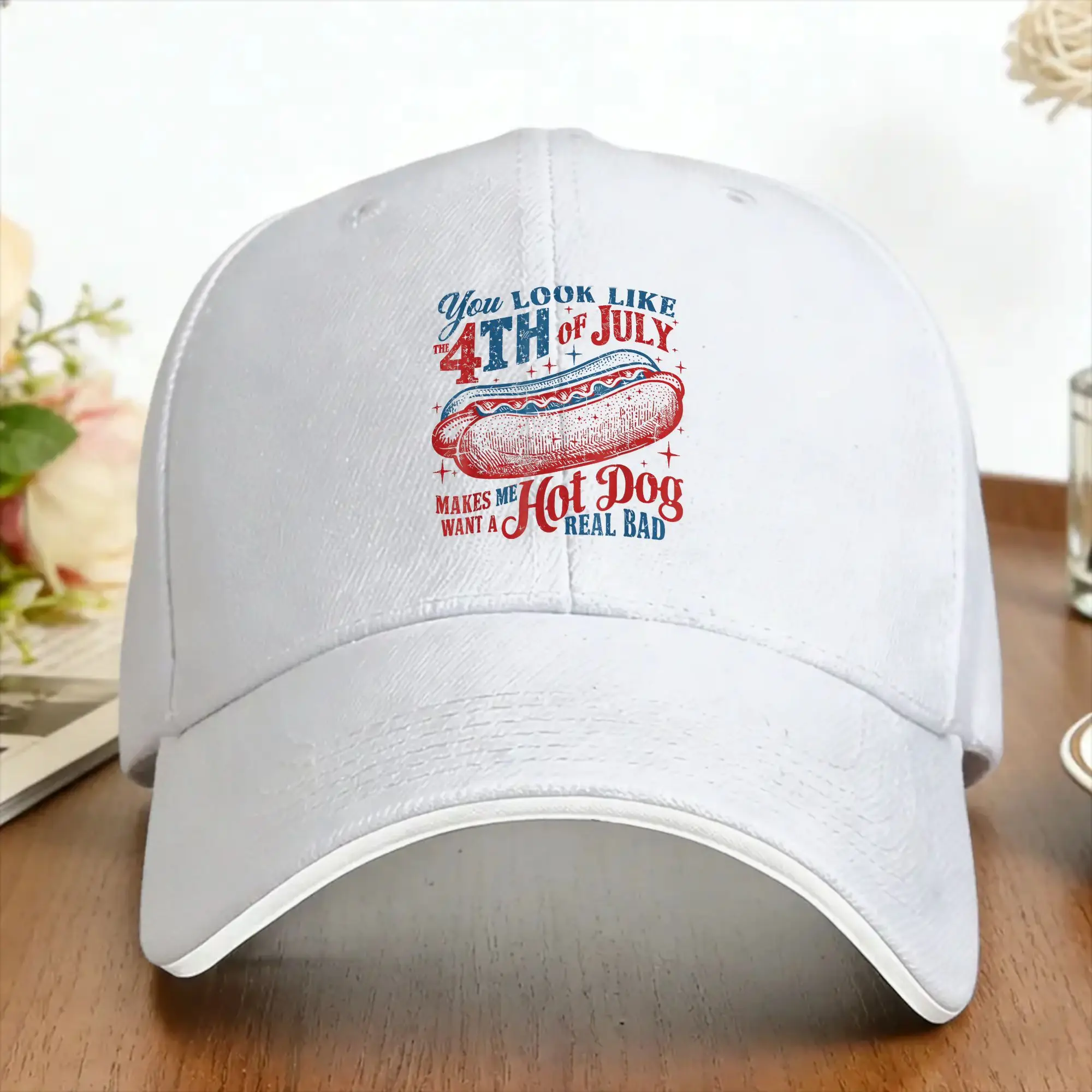 Sun Baseball Cap You Look Like The 4th of July Makes Me Want A Hot Dog  Custom DIY Trucker Hat Sunscreen y2k Kpop Snapback Cap