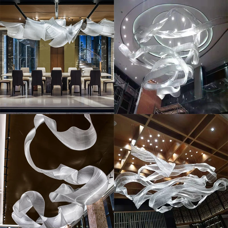Customized Glass Crystal Chandelier Hotel Lobby Modern Art Color Glass Chandelier Irregular Decoration Creative Chandeliers image 4