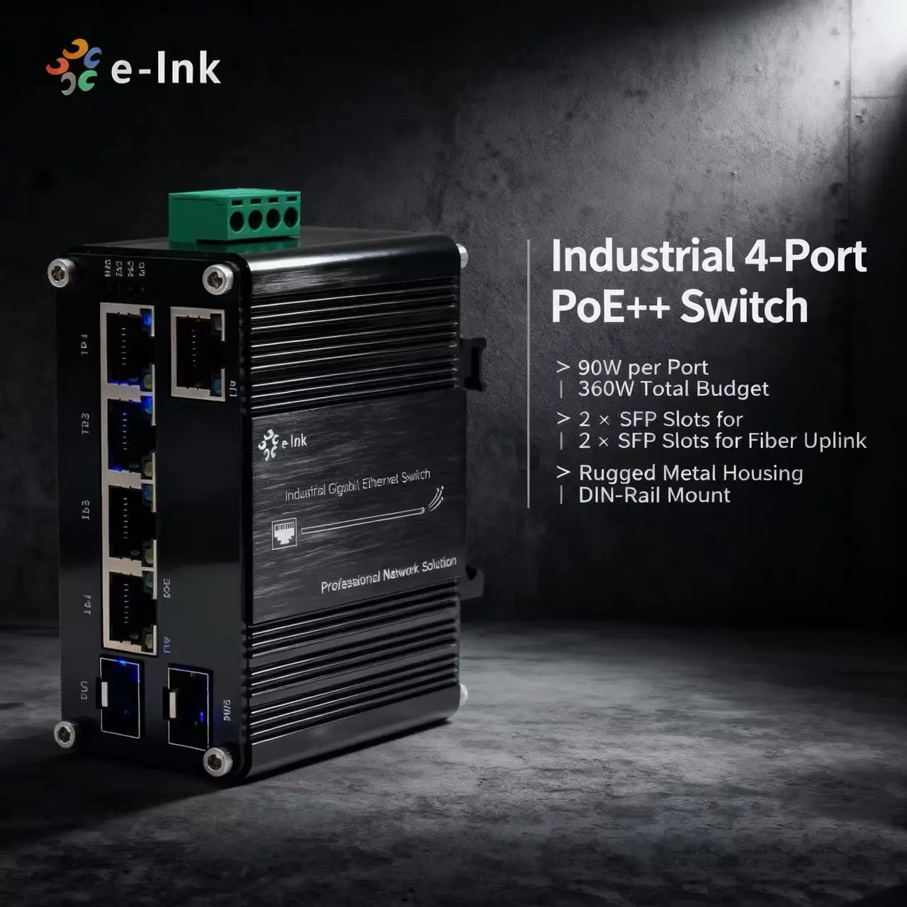 

Промышленный 4-портовый 10/100/1000T 802.3bt 90W PoE + 1-портовый 10/100/1000T + 2-портовый гигабитный Ethernet-коммутатор 100/1000X SFP