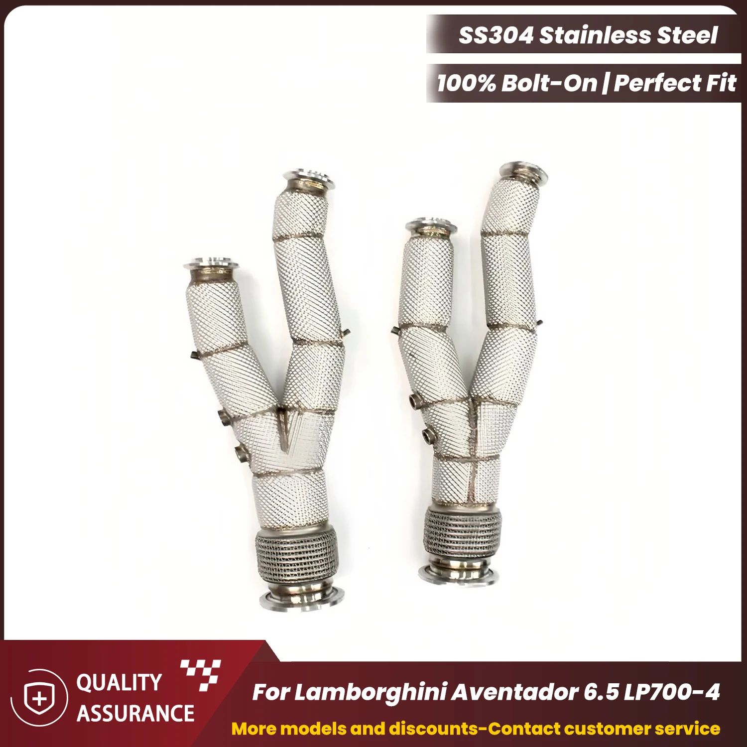 

Stainless Steel Downpipe ECCF for Lamborghini Aventador Lp700-4 6.5 High Flow Plug & Play OEM Warranty Friendly