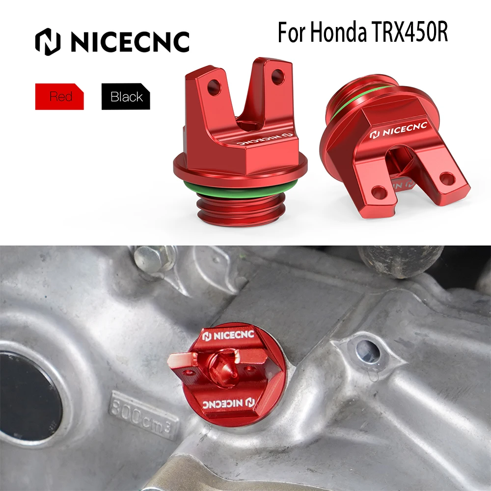 Nicecnc 2 peças tampa do filtro de óleo plugue para honda trx450r kick start 2006-2009 trx450er 2006-2014 atv parte # 15611-KA4-710