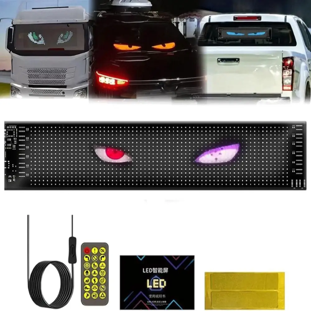 Programmable Flex Car LED Display Flexible with Custom Scrolling Devil Eyes Light for Cars Text and Animations Bluetooth Display