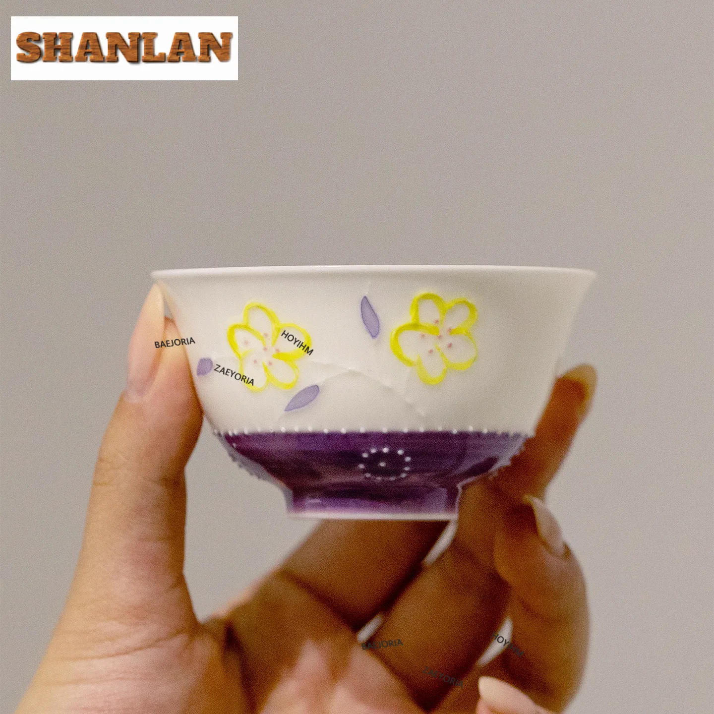 

Чайная чашка 70 мл с ручной росписью, фиолетовым цветочным узором, в старинном стиле, для дегустации и ароматизации чая, мастер-чашка Цзяньчжань, чайные принадлежности, декоративные элементы
