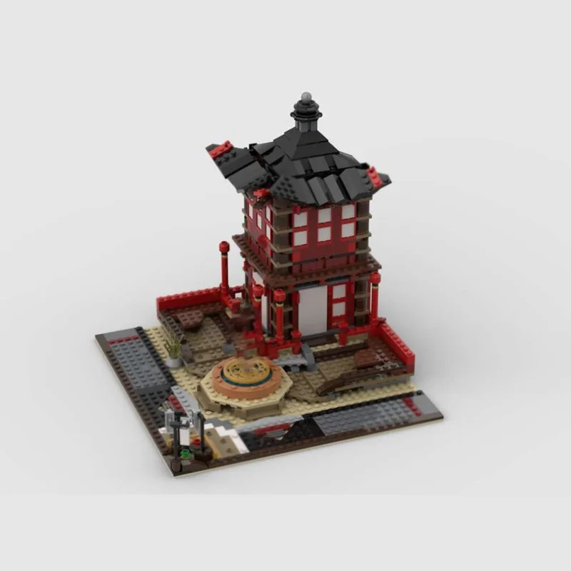 Popularny model anime MOC z klocków konstrukcyjnych, starożytny architektoniczny tempel, modułowa technologia, prezenty świąteczne, zestaw do składania dla dzieci.