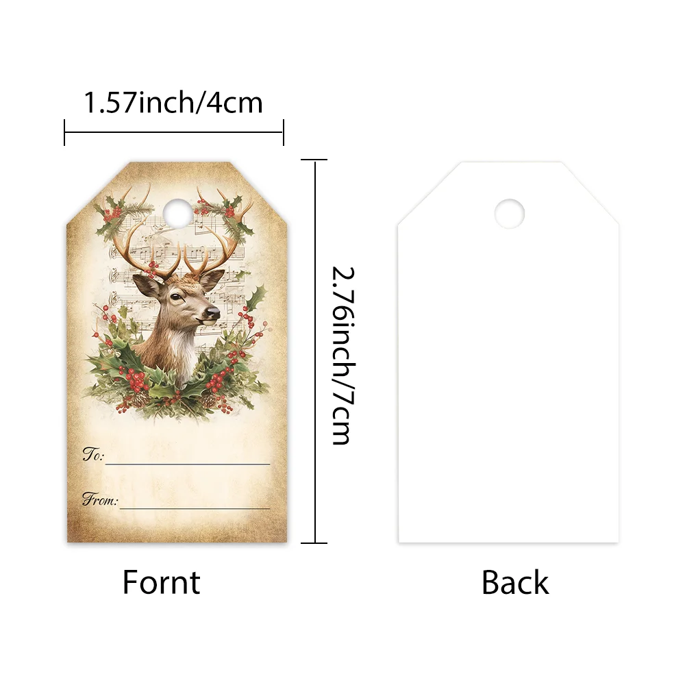 40 ชิ้น, ป้ายคริสต์มาส, ป้ายของขวัญ, ของตกแต่งงานปาร์ตี้, DIY, ของประดับตกแต่งบรรจุภัณฑ์, การ์ดอวยพร, การ์ดงานปาร์ตี้, เชือกป่าน