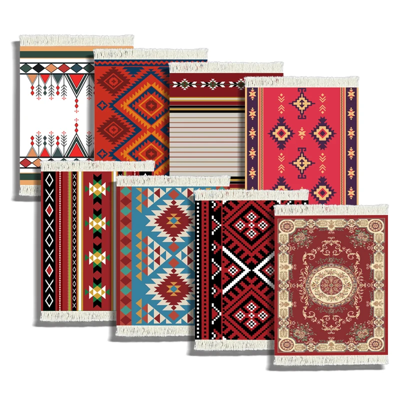 

Набор из 8 квадратных ковриков-подставок для ковровых покрытий, 3,5x5,1 дюйма, для кофе и напитков, для кухни и бара, для дома и гостиной, на Ид аль-Фитр