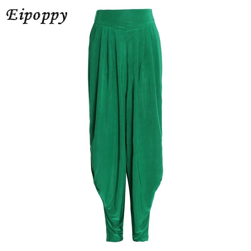 سراويل حريمي خضراء فضفاضة للتنحيف ، سراويل صيفية ، سراويل واسعة الساق ، سراويل متعددة الاستخدامات