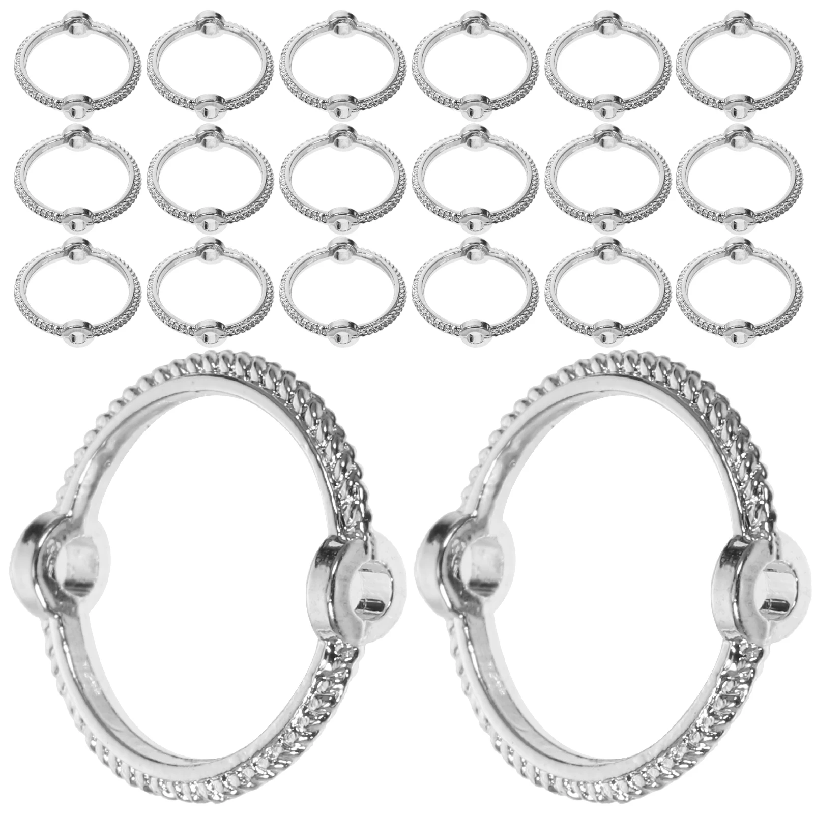 

50pcs Metal Bead Frames Round Shape Connector For Diy Jewelry Making Necklace Bracelet Accessories Spacer Frame With Holes