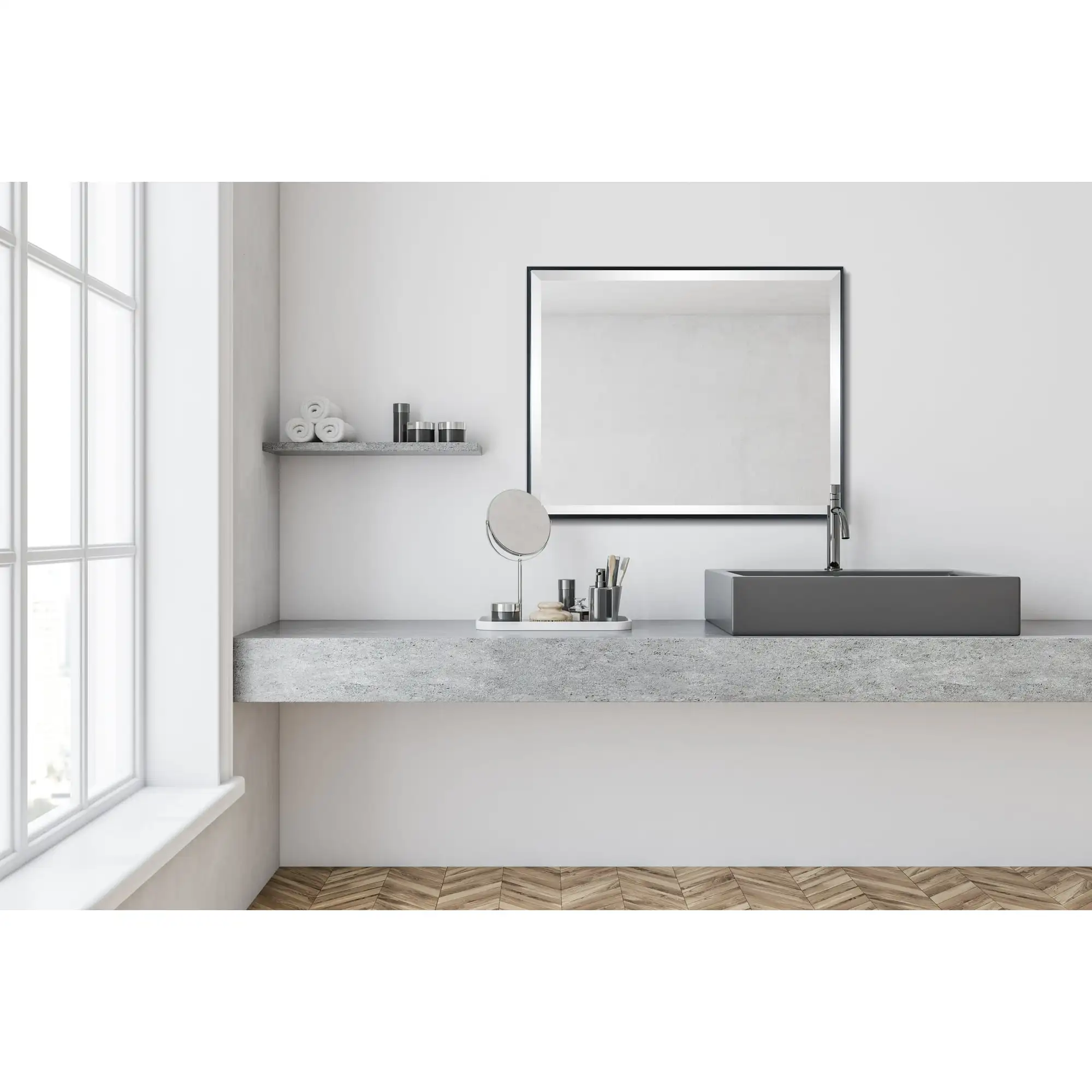 Steunpilaren Espejo De Pared Rechthoekige Moderno Biselado 23X29, Neger