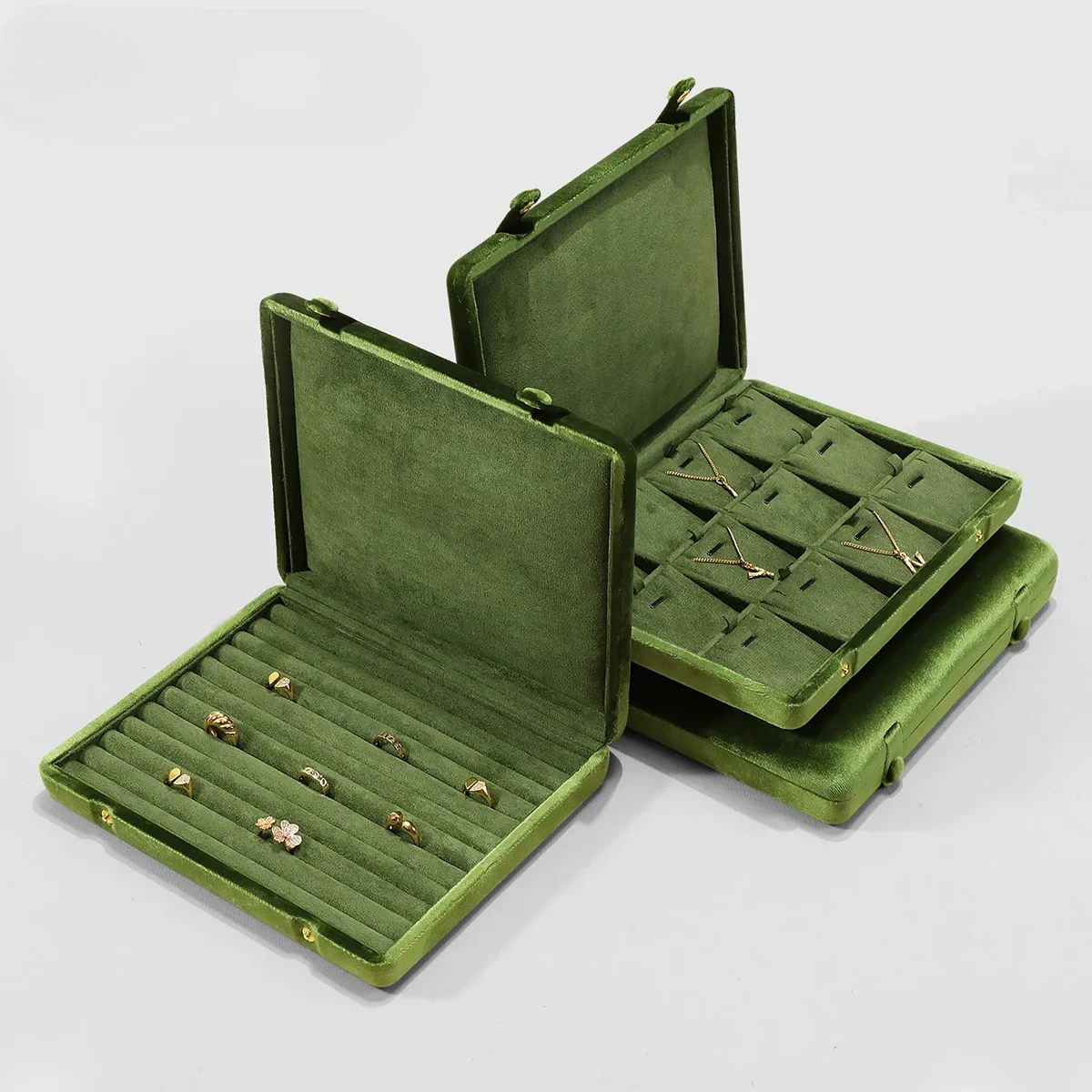 Velvet Jewelry Storage Case Ring Earring Pendant Display Organizer Large Space Packing Box for Collection Jewlery Box