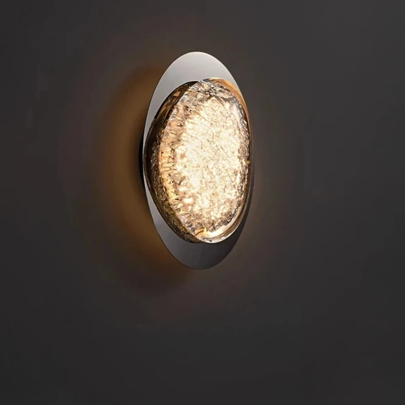 Crystal Platinum Art Wall Lamp Bedroom Bedside Lamp Optical Acrylic Living Room Dining Room Simple and Modern Wall Light