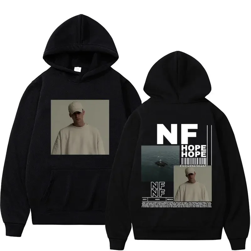 Hot Rapper NF Hope Album Tour 2024 Double Sided Graphic Pullovers Hoodie Men Women Fashion Hip Hop Sweatshirt Hoodies Streetwear