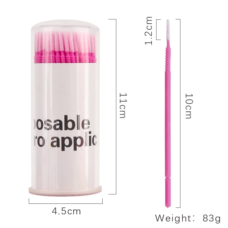 100 個使い捨てまつげブラシラッシュエクステンションメイクブラシスパイラルストライプスティックグラフティングつけまつげクリーン美容ツール
