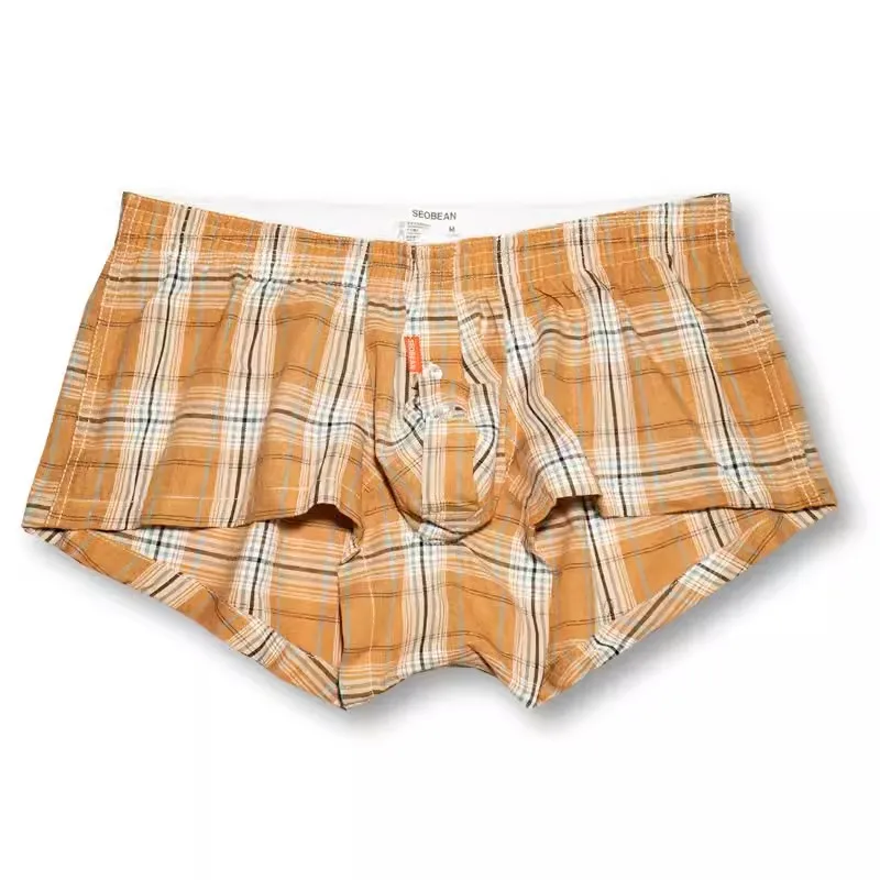 Intimo da uomo slip larghi traspiranti vita bassa Sexy Plaid pantaloni fatti in casa cotone compagno moda Boxer slip intimo da uomo