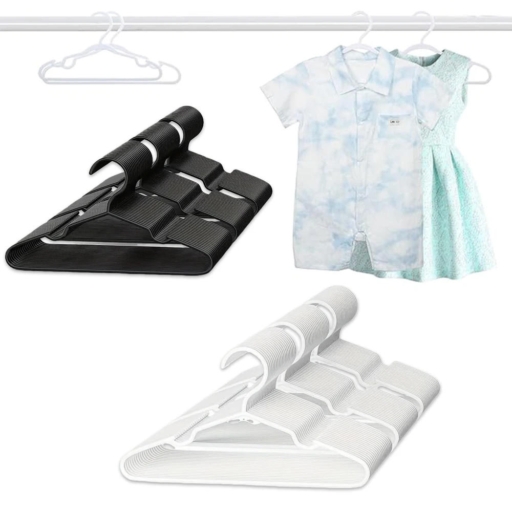 Cintres antidérapants pour nourrissons et enfants, cintres en plastique durables pour placard, pantalons, manteaux, jupes, 10/20 pièces