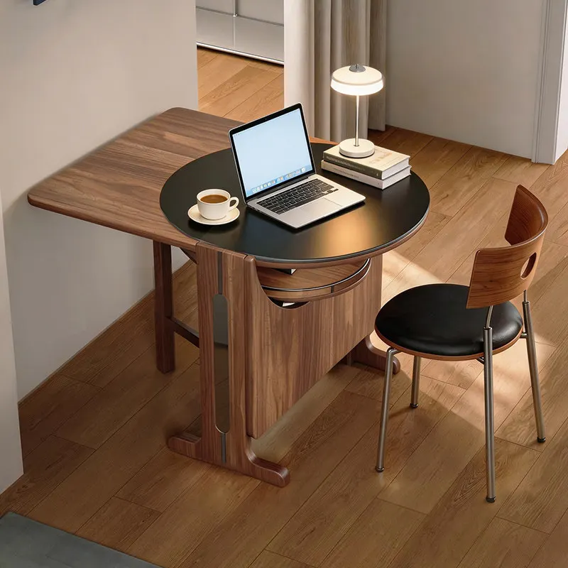 

PYJ medieval style slate folding dining table for small household type retractable dining table