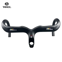 TMAEX-Bicycle Carbon Handlebar, Ultralight, Integrated Handlebar and Stem, Road Bike Parts, 3K Matte, Glossy