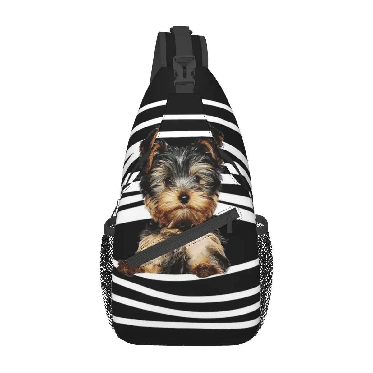 Yorkshire Terrier mała chusta torba torba Crossbody na klatkę piersiową plecak na ramię piesze wycieczki podróże plecaki Yorkie Dog Animal Puppy torba na co dzień