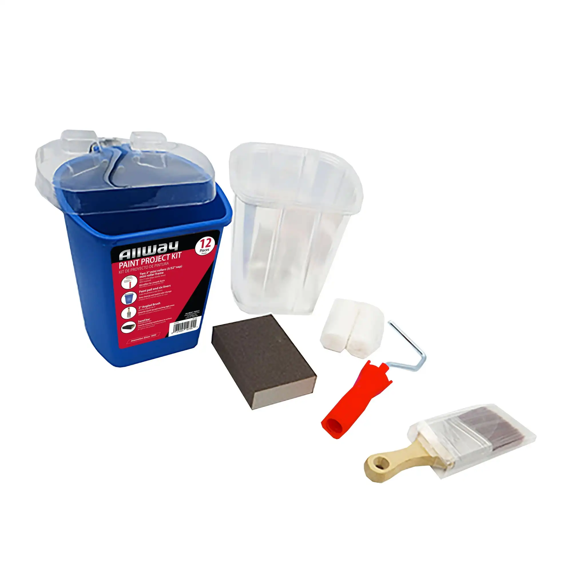 Allway 12-Piece Paint Project Kit with Paint Pail and 6 Liners