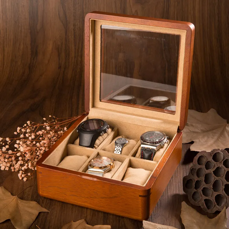 Solid Wood Watch Storage Box Men Watches Organizer Box Desktop Watch Display Case Travel Watches Bracelet Organizer Boxes