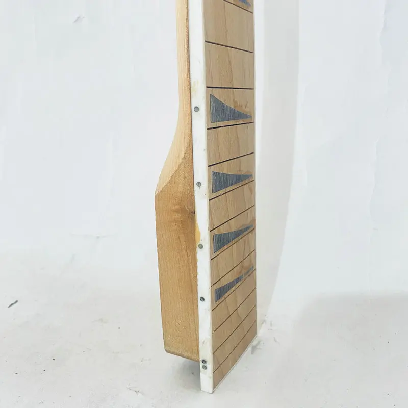 EN089 Unfinished Jackson Electric Guitar Neck No Frets No Paints Maple+Maple 24 Frets DIY Replace Parts with Damages
