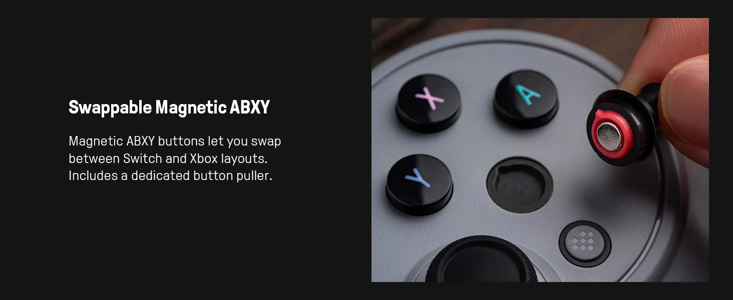 8BitDo Pro 3 Wireless Gamepad, Bluetooth-Gamecontroller mit TMR-Joysticks für NS Nintendo Switch 2, PC Windows, ANDROID, iOS – Detail 5