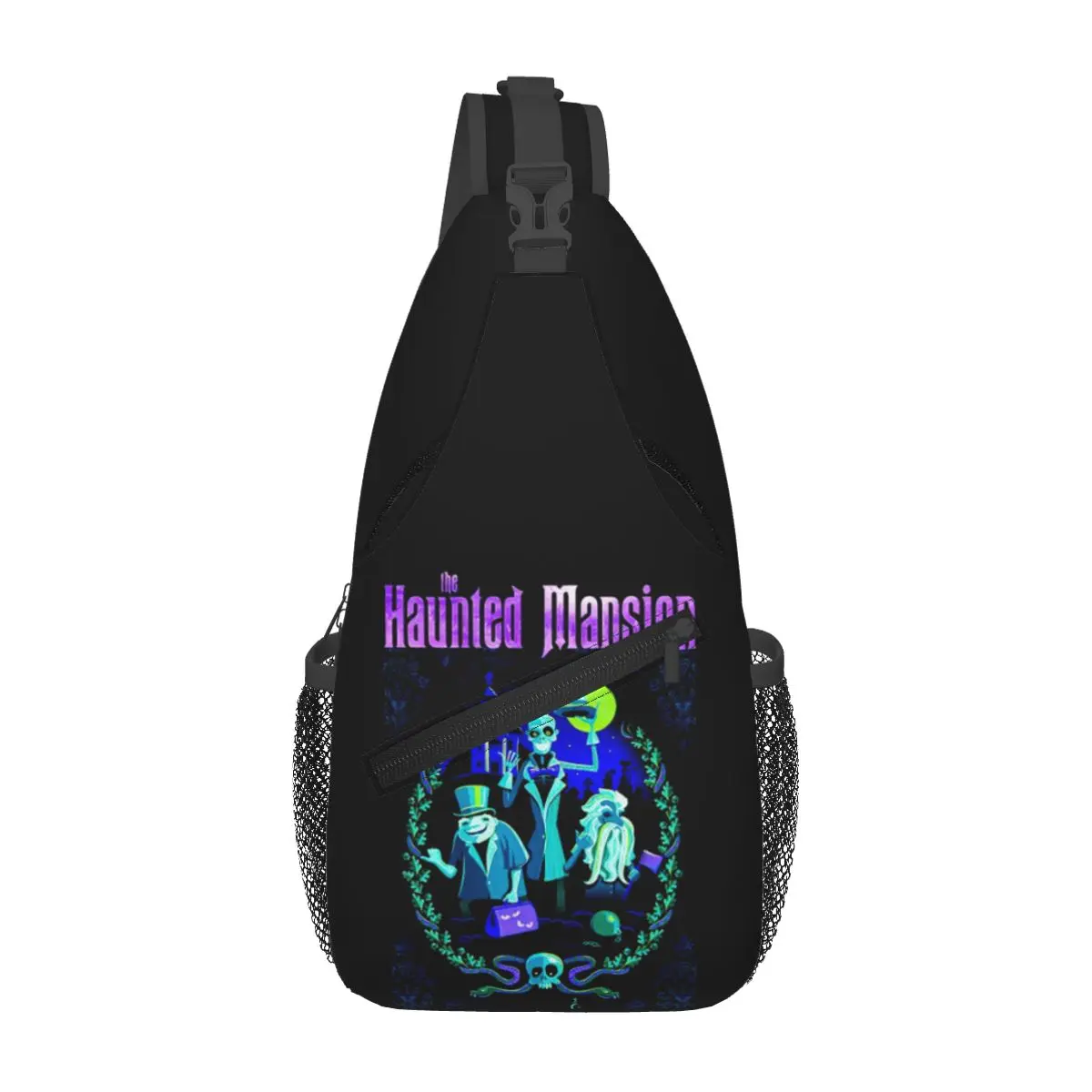 Custom Haunted Mansion Shoulder Backpack Women Men Fashion Shoulder Chest Bags for For Traveling Hiking Haunted House Sling Bag