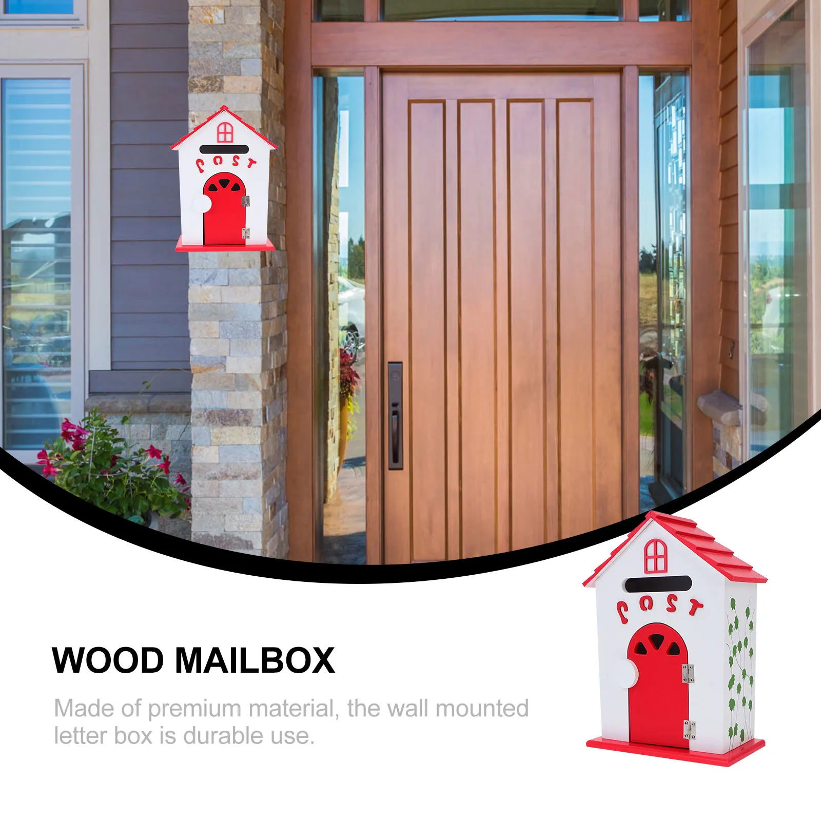 

Premium Wood Wall Mounted Decorative Post Box Letter Suggestion Wood Mailbox Complaint Box For Home Decoration Use