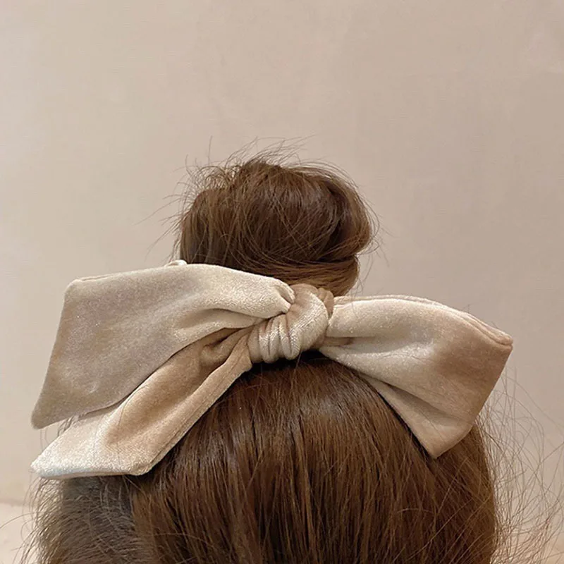 Vintage Bow Hair Ties Simple Versatile Plush Band Female Tie Hair Rope Elegant Hair Accessories for Girls Rope Korean Headwear