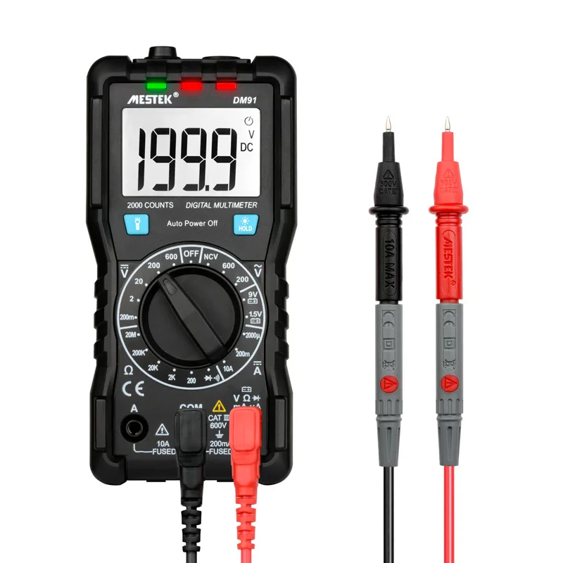 DM91  measuring Tool, High‑precision Apparatus Anti‑burn Smart Pocket Digital Multimeter for Household Multi‑function Testing