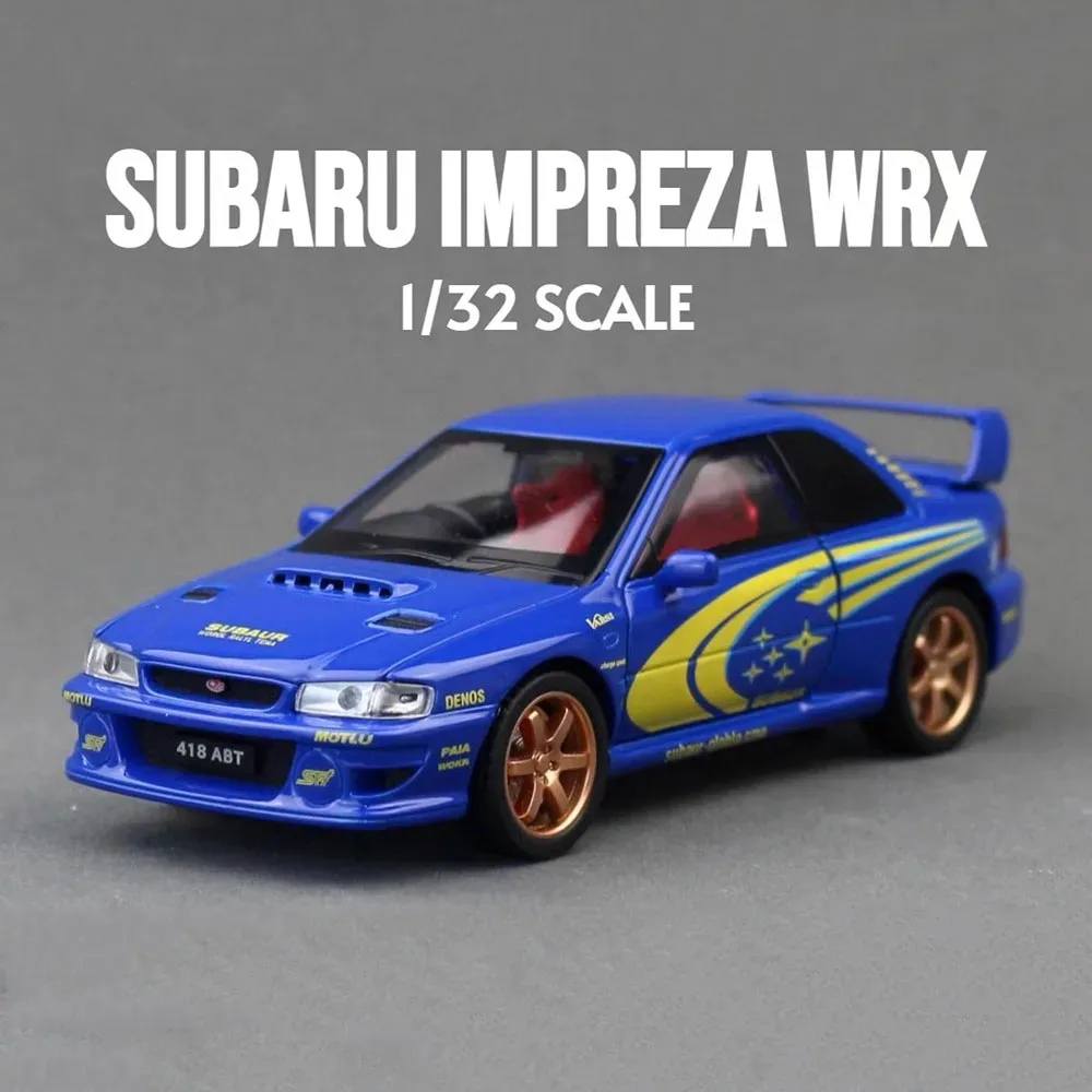 Coches de juguete Subaru Impreza de fundición a presión de aleación 1:32, modelos con música ligera, supercoche en miniatura extraíble, regalos para el Día de los niños