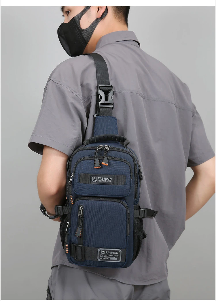 Mode männer Taille Packs Brust Tasche Hohe Qualität Oxford Umhängetaschen Für Männer Mode Lässig Männer Tasche Handtasche Männlichen Brust pack – Detail 11