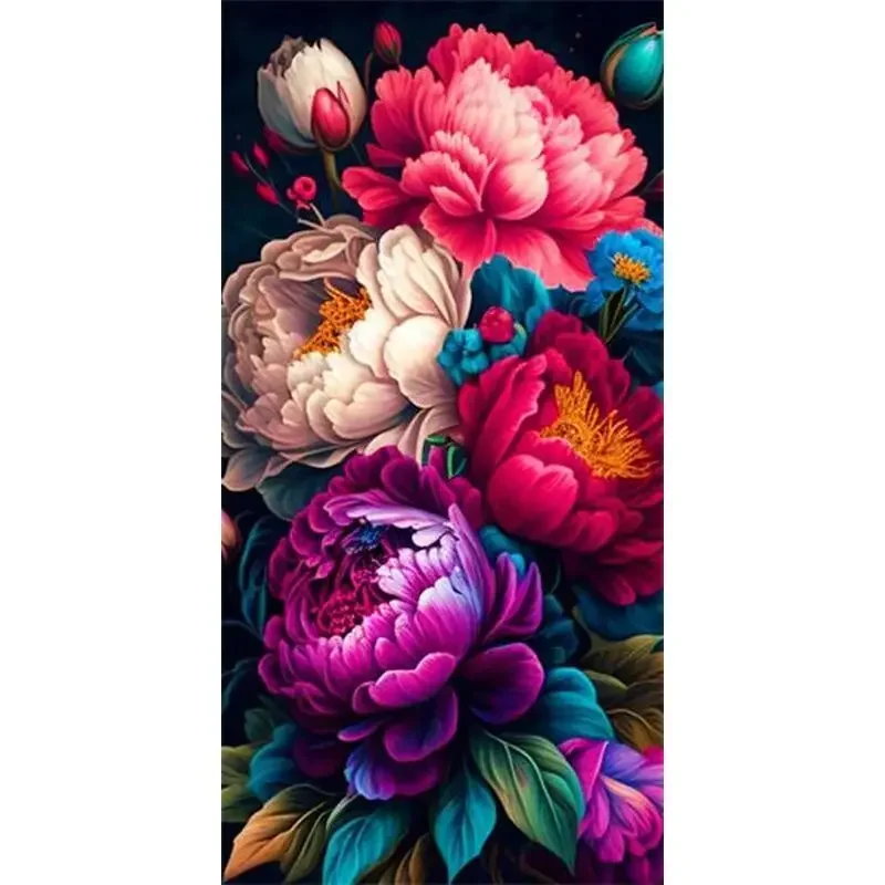 

294684 Painting By Numbers Large Size Peony Flowers On Canvas Home Garden Acrylic Paints Handmade Number Painting Diy Gift