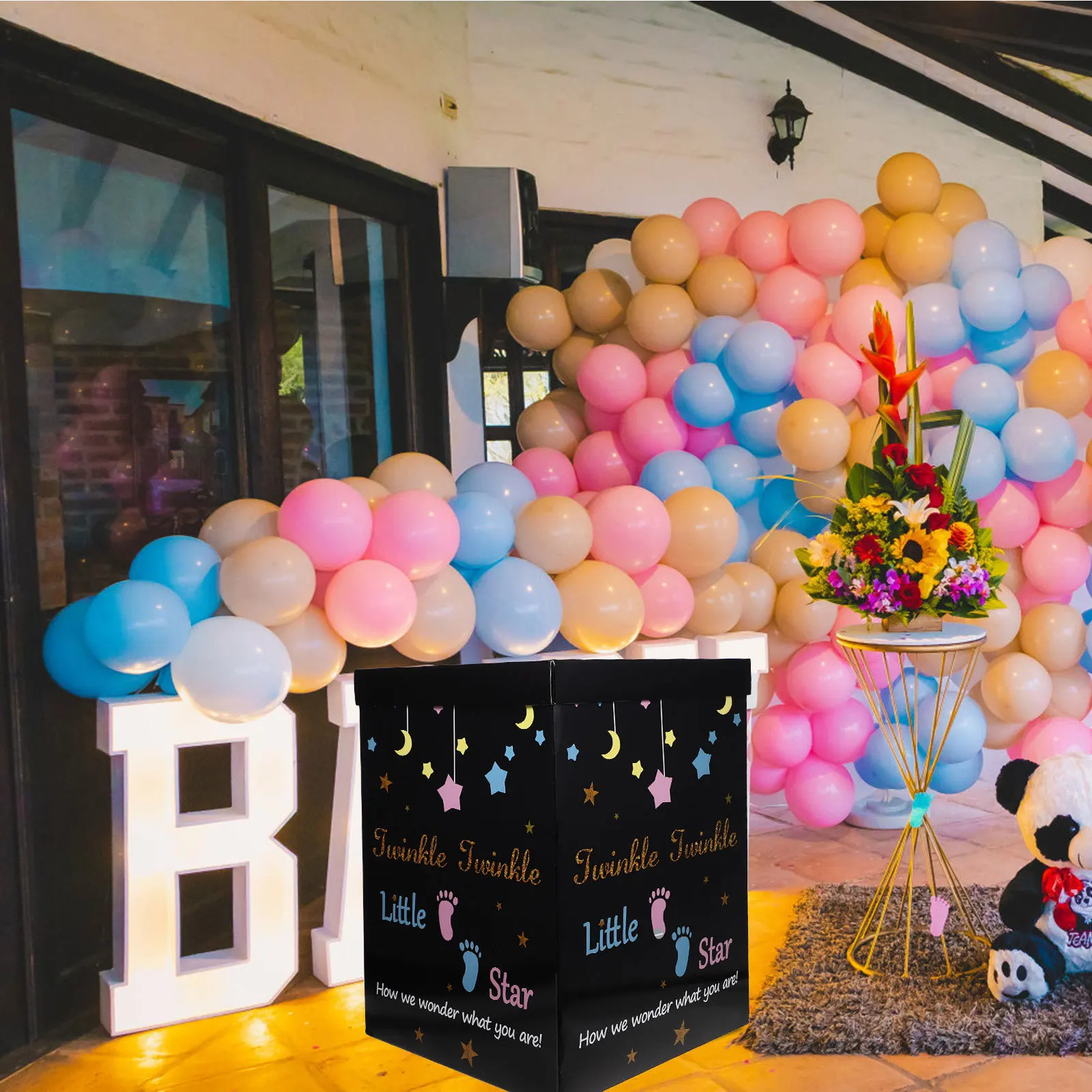 

Gender Reveal Paper Box Baby Shower Balloon Box for Party Gift Use Adorable Design Bright Reveal Event Decor