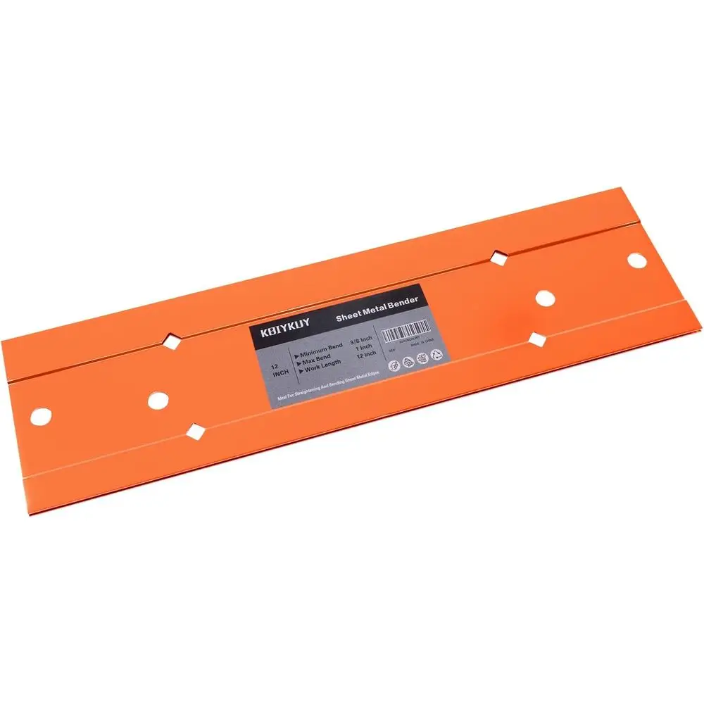 

12 Inch Heavy-Duty Steel Hand Seamer for HVAC Ductwork, Roofing, and Metal Panels, 3/8 to 1 Fold Depth, High-Visibility Orange