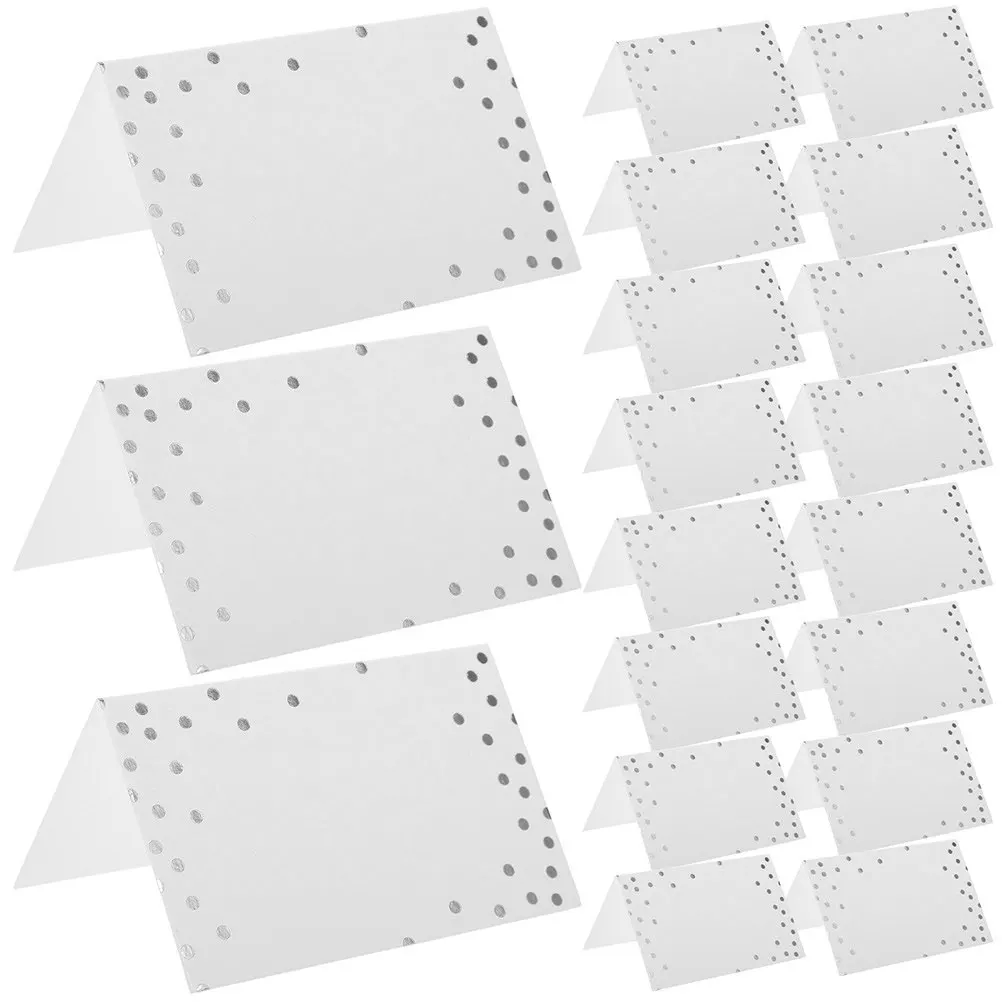

100Pcs Wedding Place Cards Table Seating Cards Dot Printing Blank Name Tents Card for Wedding Banquets Parties Table Signs