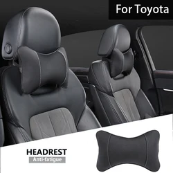 1Pcs Car Seat Headrest Leather Auto Interior Head Neck Pillow For Toyota Corolla Prius Yaris Rav4 CHR Aygo Hilux Raize Camry Sie