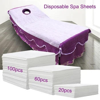Draps de Spa jetables Non tissés, 20/60/100 pièces, pour Salon de beauté, tatouage, draps fins et épais, respirant, Massage, voyage, hôtel