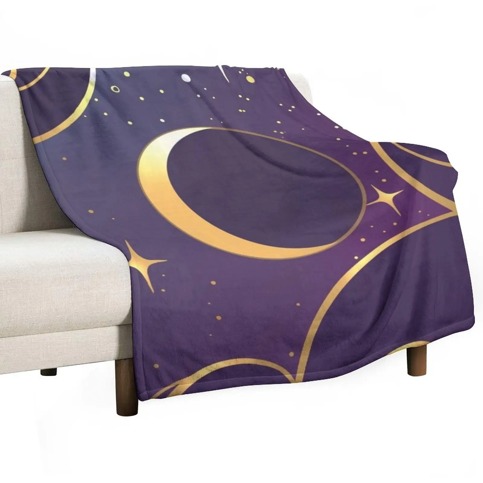 Golden Moons : Crescent Throw Blanket Warm decorative for babies Large Blankets