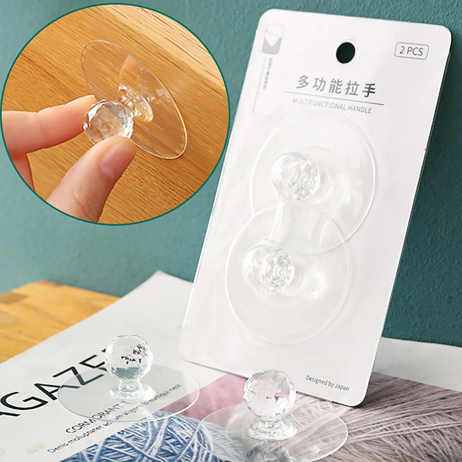 2-20PCS Self-Adhesive Drawer Knobs Multipurpose Transparent Kitchen Furniture Cupboard Dresser Push Pull Handles Toilet Handle