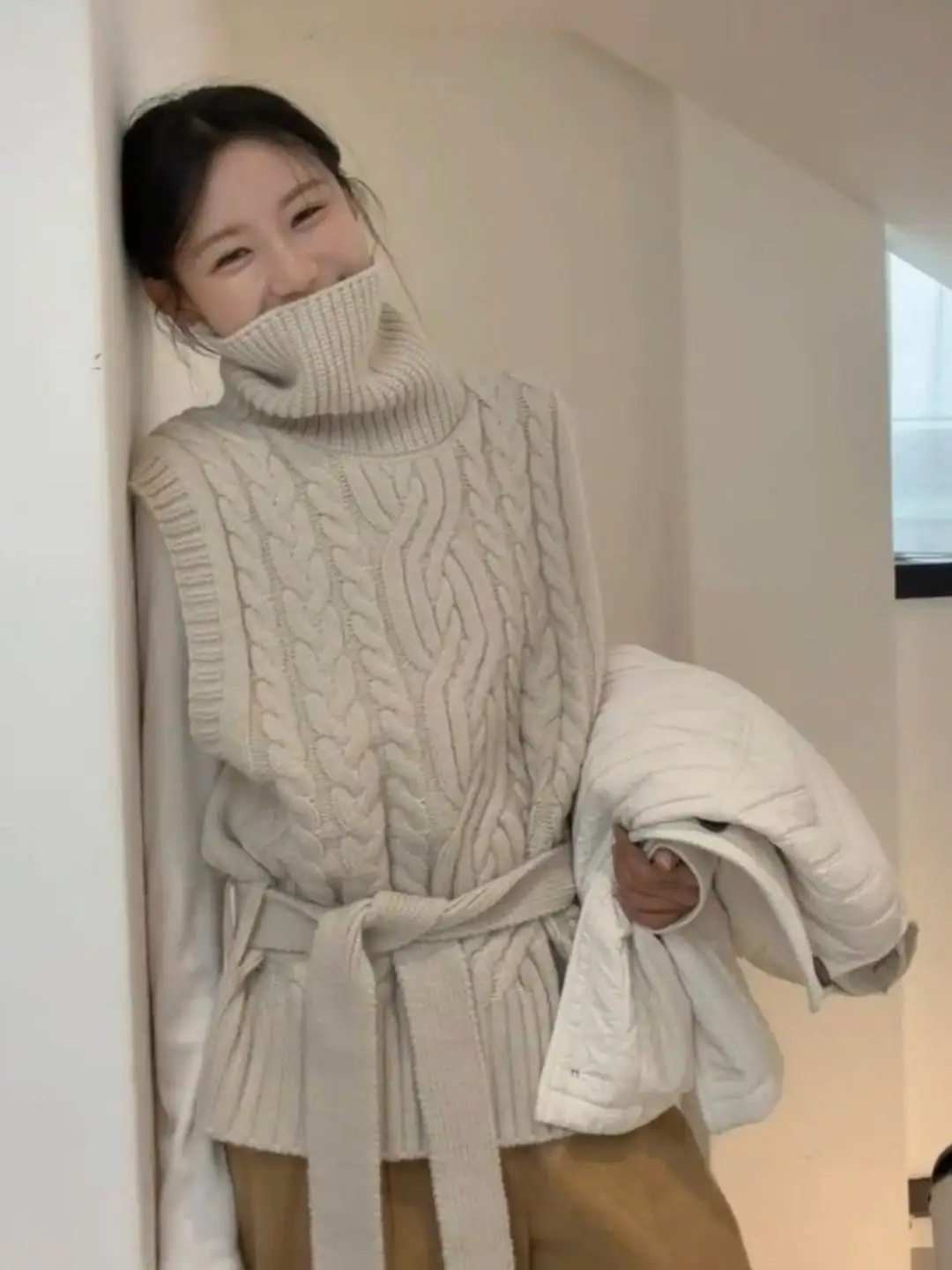 Lose Gestrickte Herbst Winter frauen Pullover Hohe Kragen Svel Twist Garn Top Schichtung Sle Faion Casual Französisch Sle