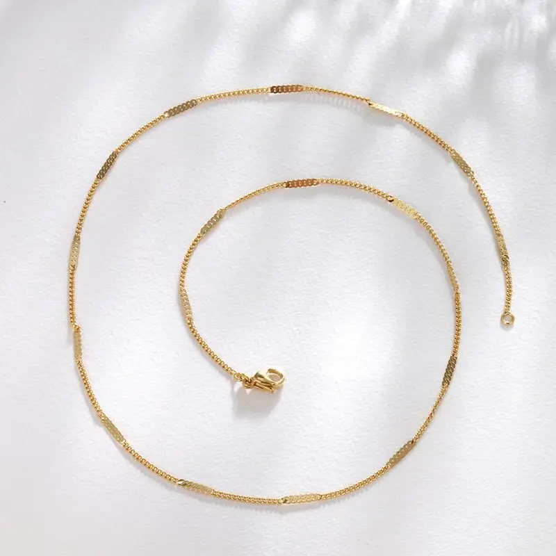 XP Jewelry -- (50 Cm X 2 Mm) 24 K Pure Gold Plated Small Pendant Necklaces for Men Women Fashion Jewelry Eco-Friendly