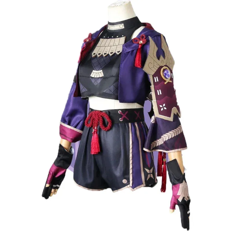 CyKuki Shinobu Одежда для косплея Парик Игра Genshin Impact Куки Shinobu Косплей Костюм Парик Хэллоуин Карнавальные костюмы для женщин