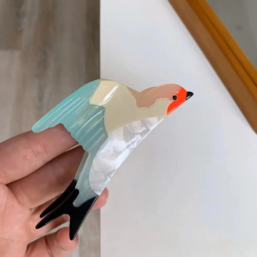 Acetaat Zwaluw Haar Clip Vrouwelijke Vogel Kaak Clip Zoet Meisje Vrijetijdskleding Hoofdtooi Cartoon Haarklauw voor Vrouwen Meisjes Haarspeld